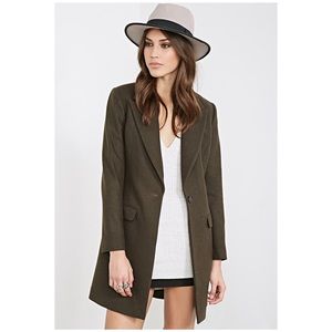 LIKE NEW Forever 21 Olive Green Wool-Blend Coat